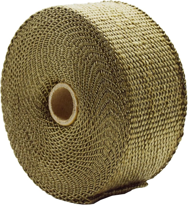 DOBTIM Fireproof Pipe Wrap Insulation 2" Wide X 32' Long, Fiberglass Heat Shield Tape Pipe Webbing for Stove Flue Protector with 2 Clamps,Titanium - Image 2